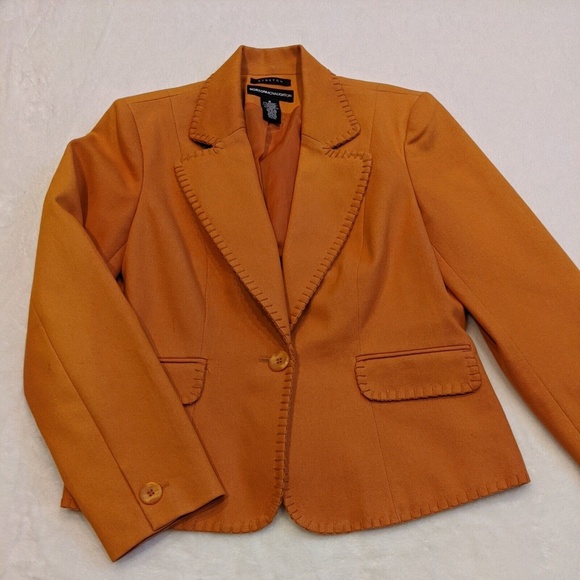 Norton McNaughton Orange Western Look Blazer Career Jacket Size 8 - Picture 1 of 9